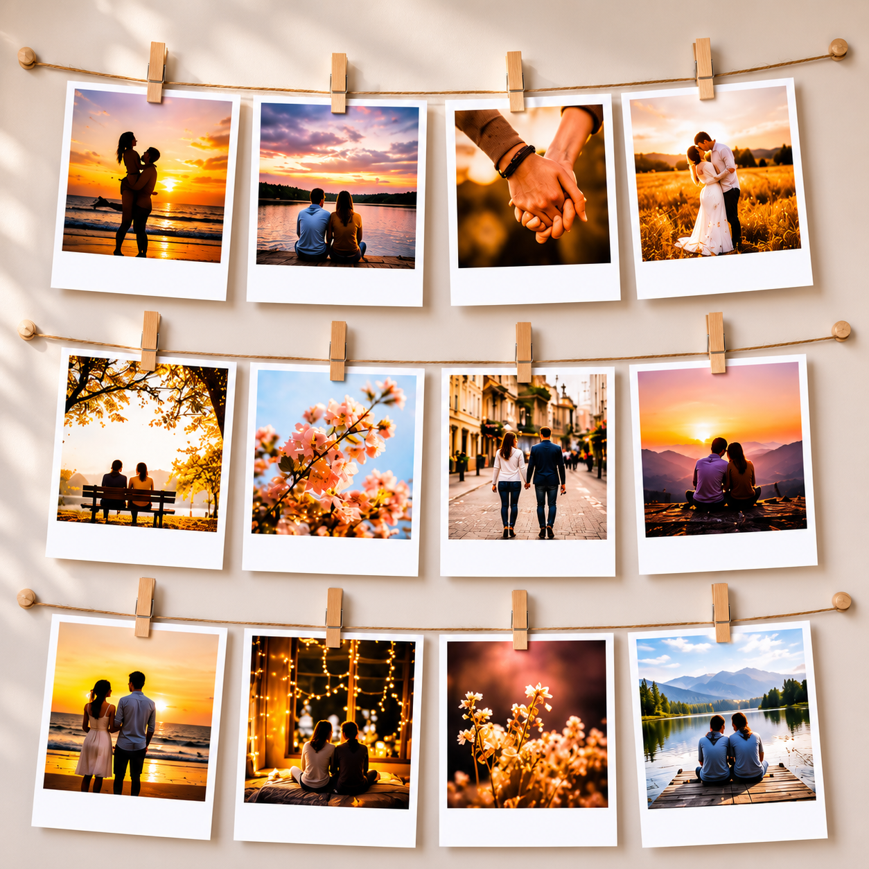 12 Photos Polaroid Display